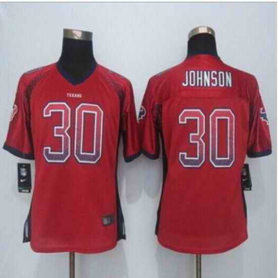 Women New Texans #30 Kevin Johnson Red Alternate Stitched NFL Elite jersey